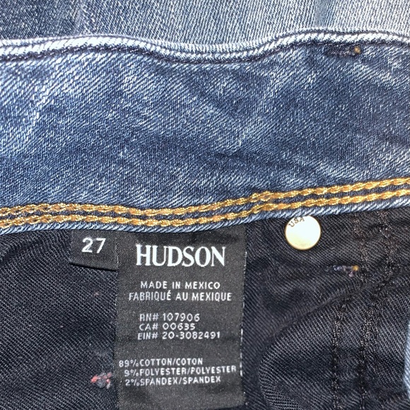 Designer HUDSON boot Cut hem skinny jeans size 27 4 - Picture 12 of 16